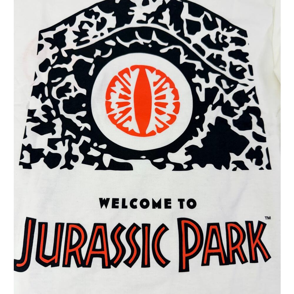 Jurrassic Park Universal Studios Long Sleeve Graphic Tee White Size M